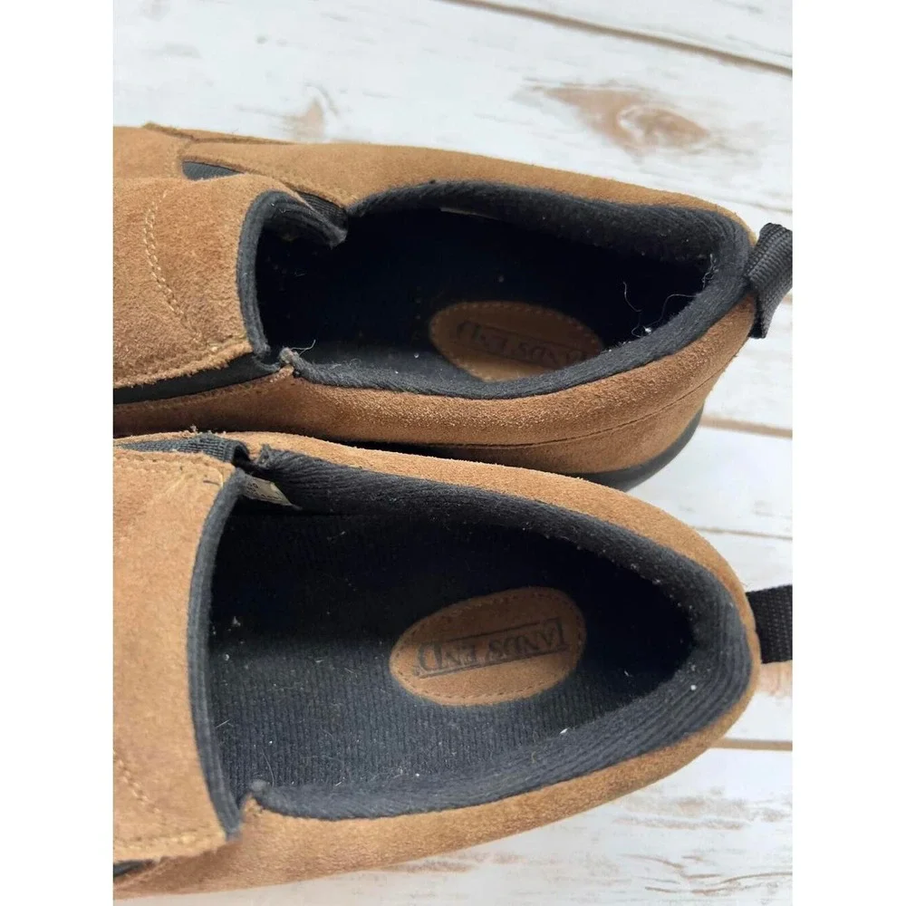 Lands End All Weather Mocs Brown Suede‎ Slip On Shoes 9.5D